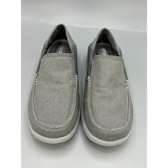 Crocs Santa Cruz 2 Luxe Canvas Loafers Gray Mens 9 Comfortable Casual Shoes - Picture 4 of 9